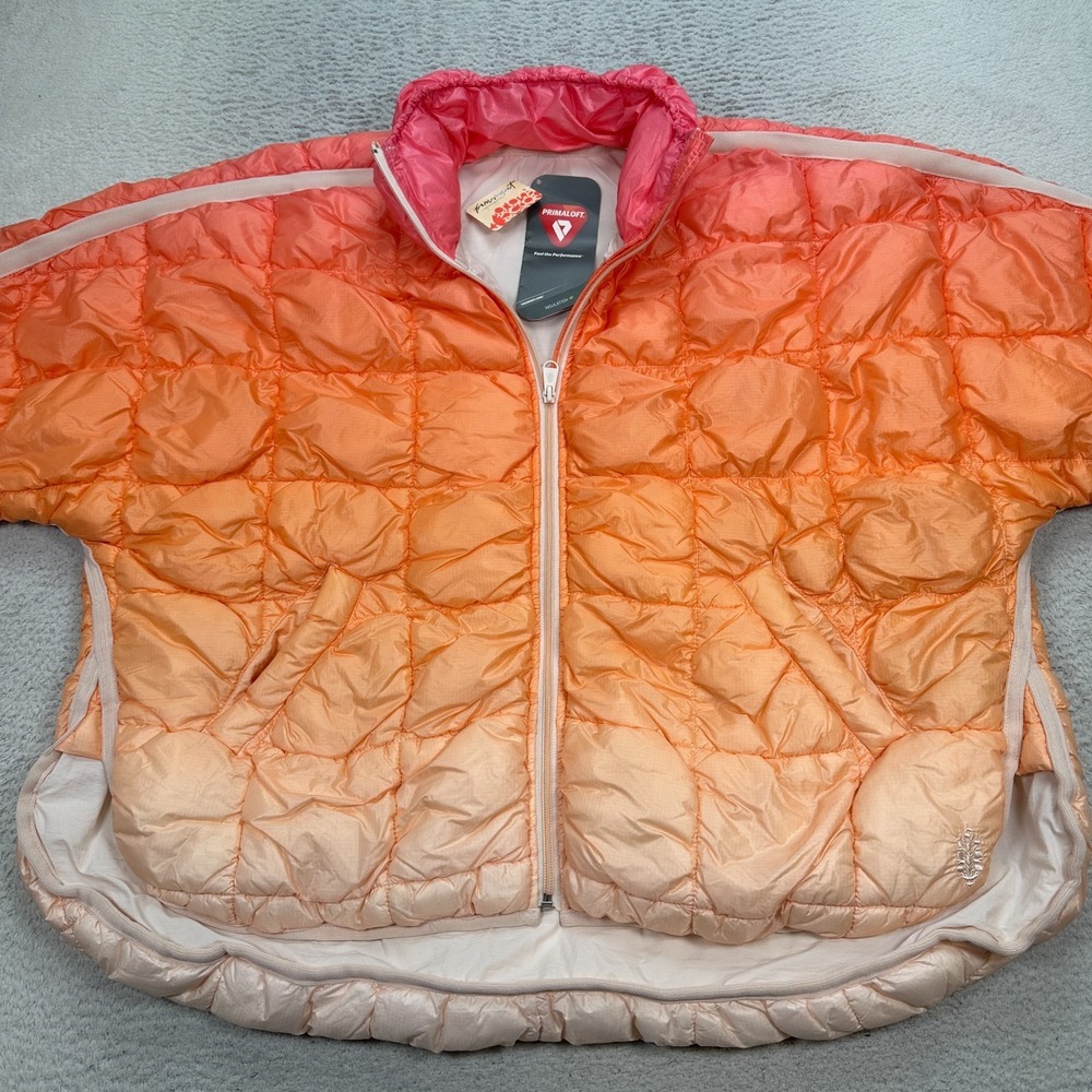 Free People Movement Just Peachy Ombre Puffer Jacket Women's Size Medium NWT - Picture 7 of 16